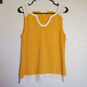 Modcloth golden yellow and cream colored blouse